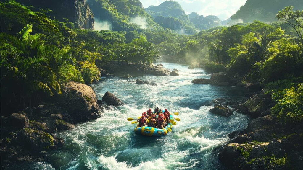 Detailed photos of Bali showing top tourist attractions, beaches, temples,and water rafting