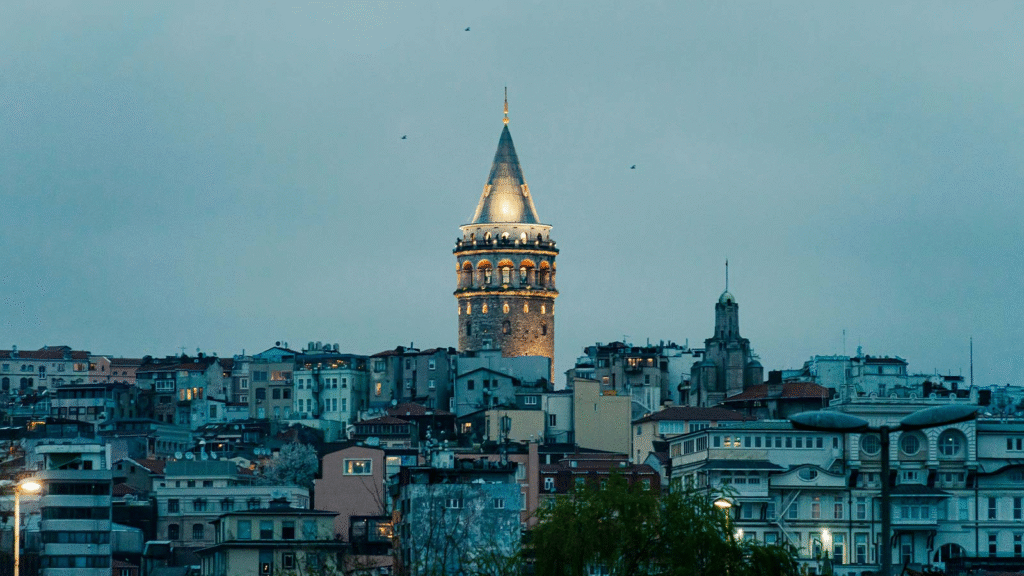 modern district waterfront with contemporary buildings along Bosphorus shore