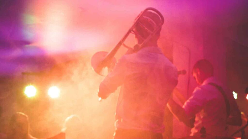 Live jazz performance at Izmir European Jazz Festival with international musicians on stage