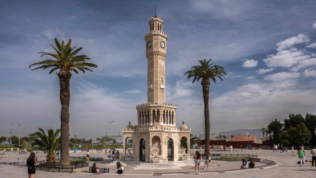Ancient Roman columns and arches at Agora Open Air Museum in central Izmir